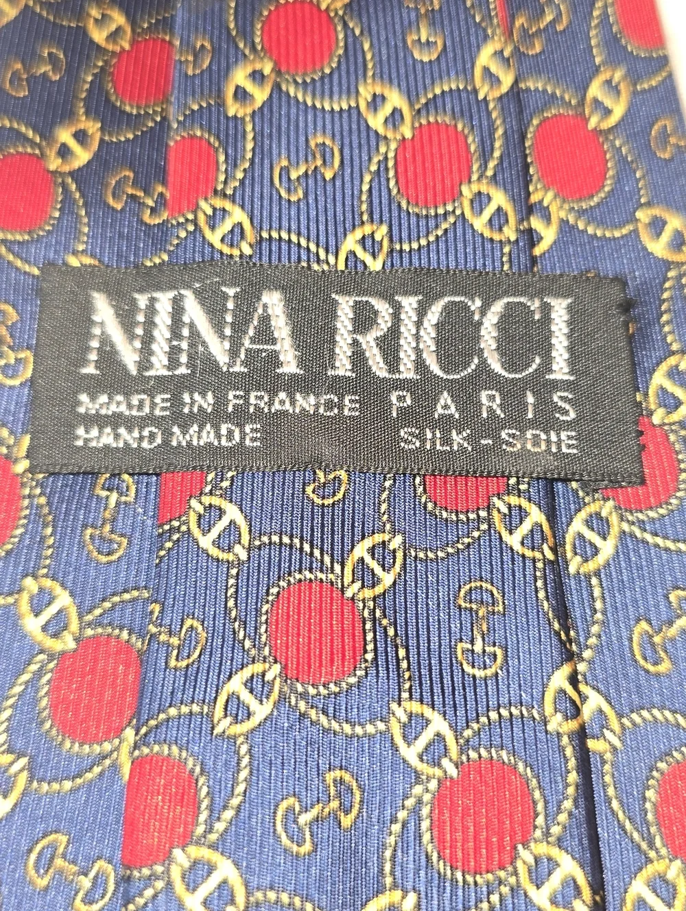 Nina Ricci Vintage 100% Silk Handmade Necktie